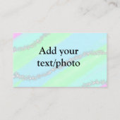 Blau-rosa-grüner Glitzer funkelnde Pastellfarben N Visitenkarte (Rückseite)