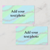 Blau-rosa-grüner Glitzer funkelnde Pastellfarben N Visitenkarte (Vorne/Hinten)