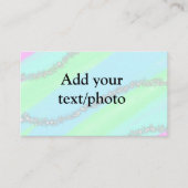 Blau-rosa-grüner Glitzer funkelnde Pastellfarben N Visitenkarte (Vorderseite)