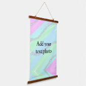 Blau-rosa-grüner Glitzer funkelnde Pastellfarben N Wandteppich Mit Holzrahmen (Gewinkelt)