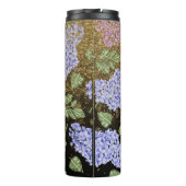 *~* Blau rosa HYDRANGEA Gold Glitzer Floral Thermosbecher (Rückseite)