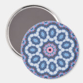 blau-rosa Kaleidoskop Magnet (Vorderseite/Rückseite)