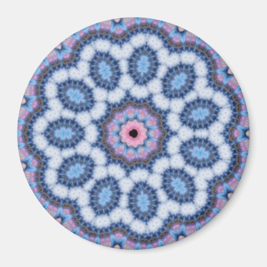 blau-rosa Kaleidoskop Magnet (Vorne)
