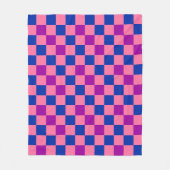 Blau Rosa Lila Kariertes Musterdesign  Fleecedecke (Vorderseite)