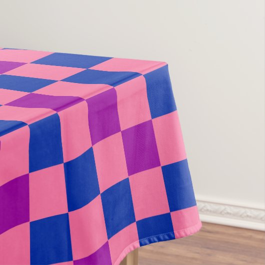 Blau Rosa Lila Kariertes Musterdesign Tischdecke (Beispiel)