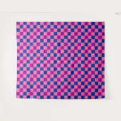 Blau Rosa Lila Kariertes Musterdesign  Wandteppich (Vorderseite (Horizontal))