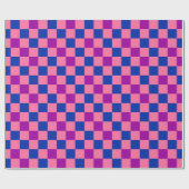 Blau Rosa Lila Karomuster Design  Geschenkpapier (Flach)