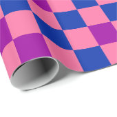 Blau Rosa Lila Karomuster Design  Geschenkpapier (Rolleneckpunkt)