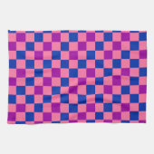 Blau Rosa Lila Karomuster Design Geschirrtuch (Horizontal)