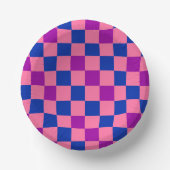 Blau Rosa Lila Karomuster Design  Pappteller (Vorderseite)