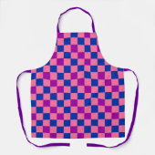 Blau Rosa Lila Karomuster Design Schürze (Vorderseite)