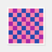 Blau Rosa Lila Karomuster Design Serviette (Vorderseite)