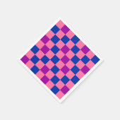 Blau Rosa Lila Karomuster Design Serviette (Ecke)