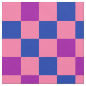 Blau Rosa Lila Karomuster Design  Stoff (Nahaufnahme)