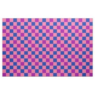Blau Rosa Lila Karomuster Design Stoff