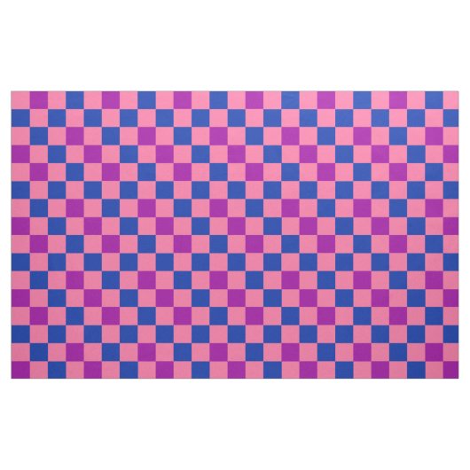 Blau Rosa Lila Karomuster Design  Stoff (Fat Quarter (45,7 x 55,9 cm))