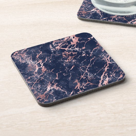 blau-rosa Marmor Getränkeuntersetzer (Linke Seite)