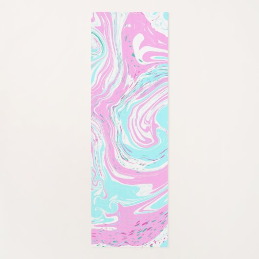 Blau, rosa Marmor Wirbel Fluid Art Yoga Mat Yogamatte (Vorderseite)