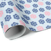 Blau-Rosa-Muster Geschenkpapier (Rolleneckpunkt)