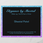 Blau-Rosa Omelett-Imitate Glitzer-Textur Flyer (Hinten)