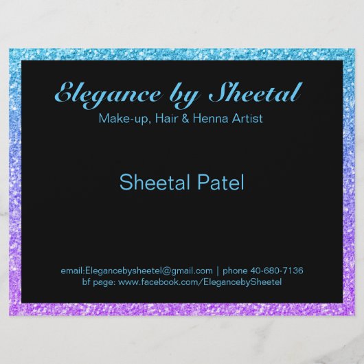 Blau-Rosa Omelett-Imitate Glitzer-Textur Flyer (Hinten)