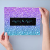 Blau-Rosa Omelett-Imitate Glitzer-Textur Flyer (Hand)