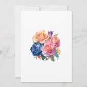 Blau, Rosa, Orange und grüne Probe Abendessen Einladung (Rückseite)