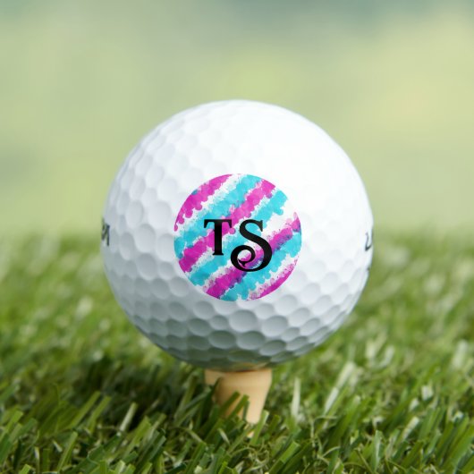 Blau-Rosa-Spritzer Golfball (Insitu T-Shirt)