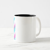 Blau-Rosa-Spritzer Zweifarbige Tasse (VorderseiteRechts)