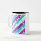 Blau-Rosa-Spritzer Zweifarbige Tasse (Vorderseite Links)