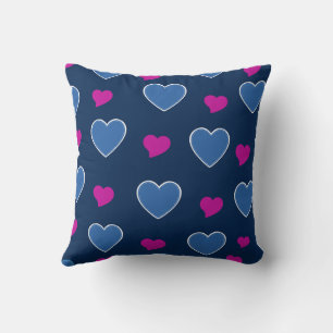 Blau Rosa Süß Modern Romantisch Chic Herz  Kissen