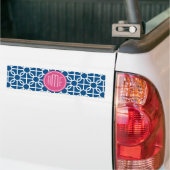 Blau-rosa und blau geometrische Muster Monogramme Autoaufkleber (Auf Lkw)