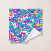 Blau, Rosa und Gelb Badhandtuch Set (Waschlappen)