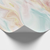 Blau, Rosa und Gelb Marmor Geschenkpapier (Ecke)