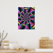 Blau, Rosa und Gelbe Spirale Poster (Küche)