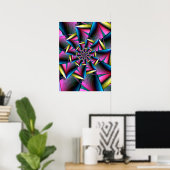 Blau, Rosa und Gelbe Spirale Poster (Heimbüro)
