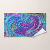 Blau, Rosa und Lila Groovy Abstrakt Retro Art Badhandtuch Set (Handtuch)