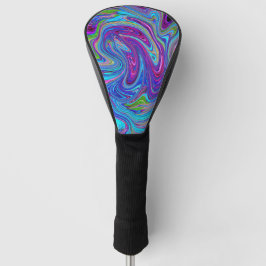 Blau, Rosa und Lila Groovy Abstrakt Retro Art Golf Headcover
