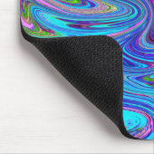 Blau, Rosa und Lila Groovy Abstrakt Retro Art Mousepad (Ecke)