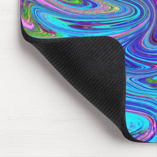 Blau, Rosa und Lila Groovy Abstrakt Retro Art Mousepad (Ecke)
