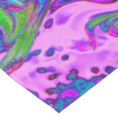 Blau, Rosa und Lila Groovy Abstrakt Retro Art Tischdecke (Schrägansicht)