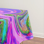 Blau, Rosa und Lila Groovy Abstrakt Retro Art Tischdecke (Beispiel)