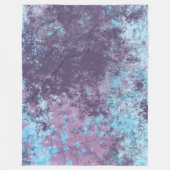 Blau, Rosa und Lila Marmor Abstrakt Fleecedecke (Vorderseite)