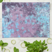 Blau, Rosa und Lila Marmor Abstrakt Geschirrtuch (Gefaltet)