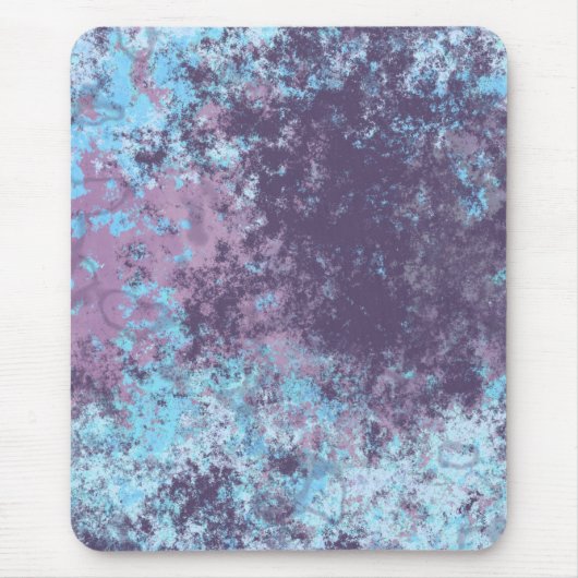Blau, Rosa und Lila Marmor Abstrakt Mousepad (Vorne)
