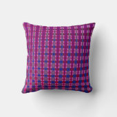 Blau, Rosa und Lila Retro-Muster Kissen (Rückseite)
