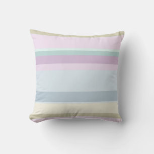 Blau Rosa und Meeresschaum Minimal Streifenmuster Kissen