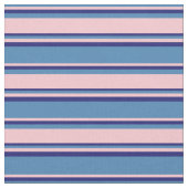 Blau, Rosa und Midnight Blue Lined Pattern Stoff (Nahaufnahme)