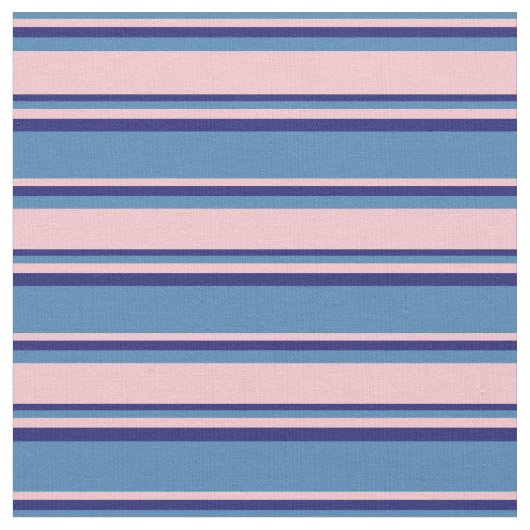 Blau, Rosa und Midnight Blue Lined Pattern Stoff (Nahaufnahme)