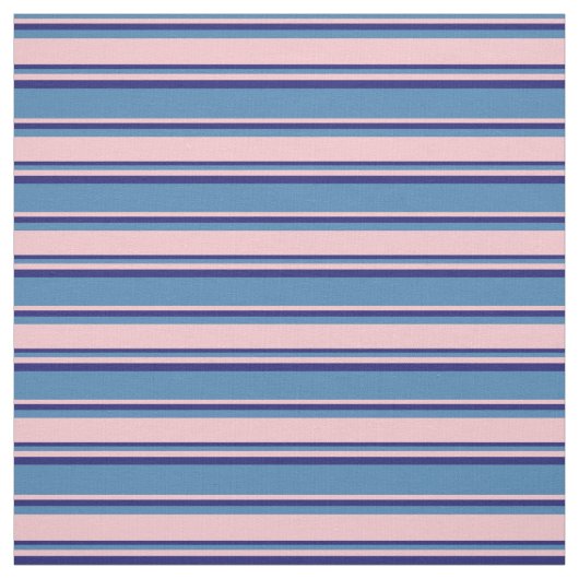 Blau, Rosa und Midnight Blue Lined Pattern Stoff (Muster)